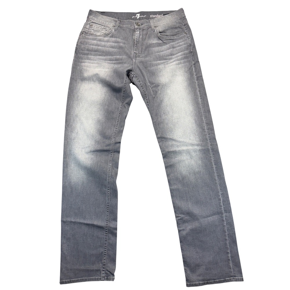 7 For All Mankind Standard Straight Leg Grey Jeans Mens 34